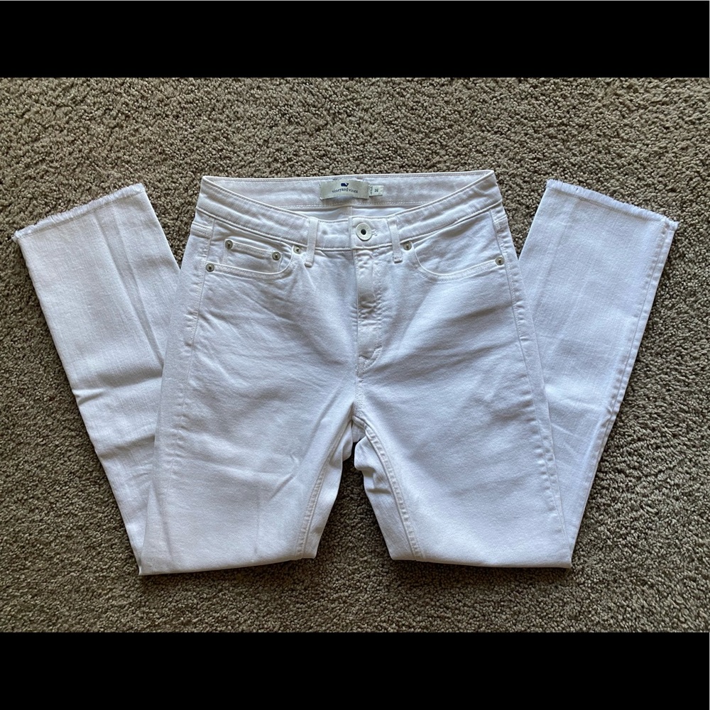 Vineyard Vines White Raw Hem Skinny Jeans 26